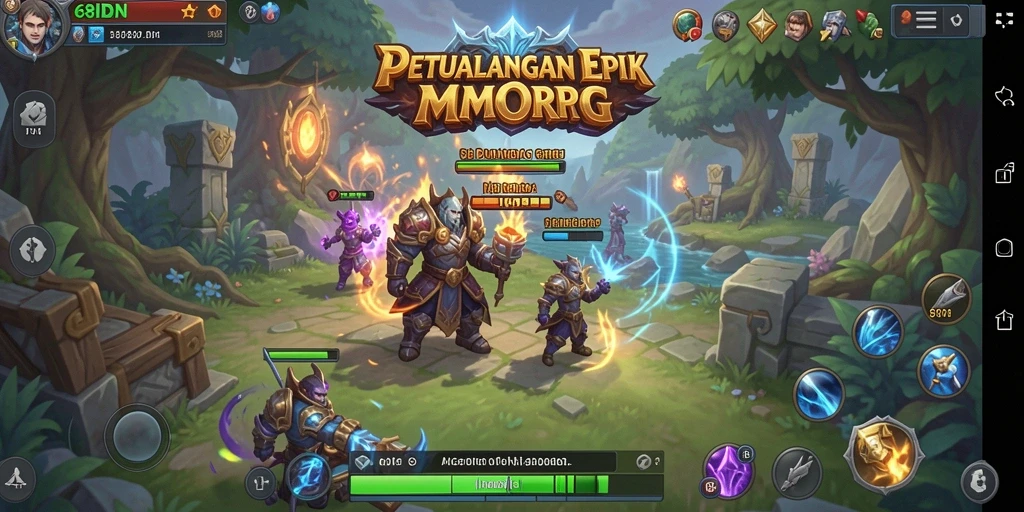 Screenshot gameplay 68IDN menampilkan aksi seru dalam dunia MMORPG.