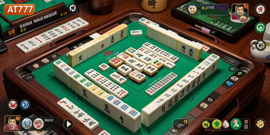 Screenshot AT777 menampilkan gameplay Mahjong yang seru dan menarik.