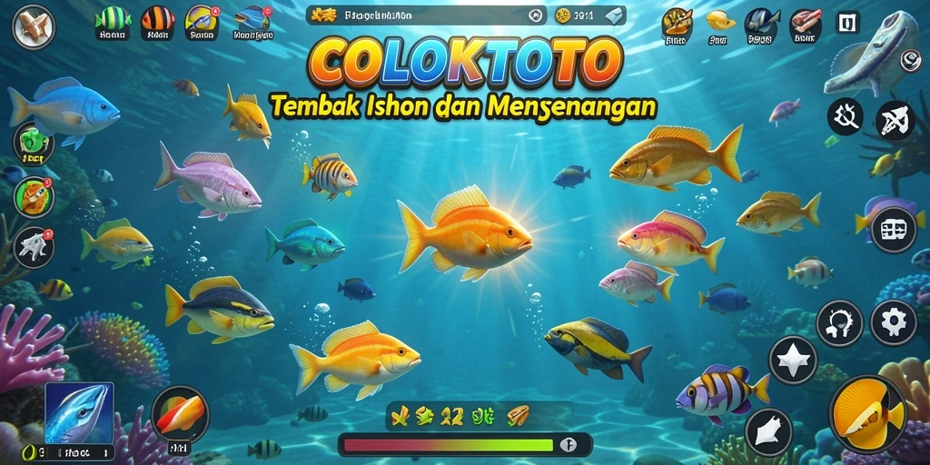 Screenshot COLOKTOTO menampilkan aksi seru gameplay Tembak Ikan.