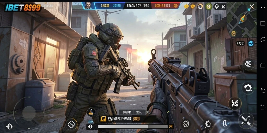 Gameplay seru IBET899 dalam aksi pertempuran FPS.
