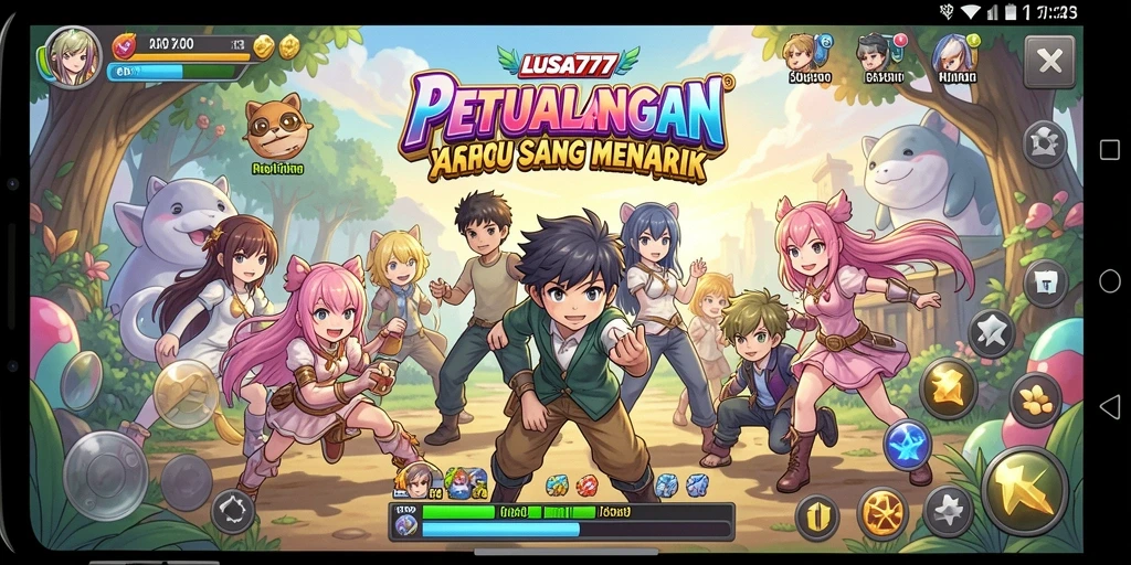 Tampilan gameplay LUSA777 yang penuh warna dan seru.