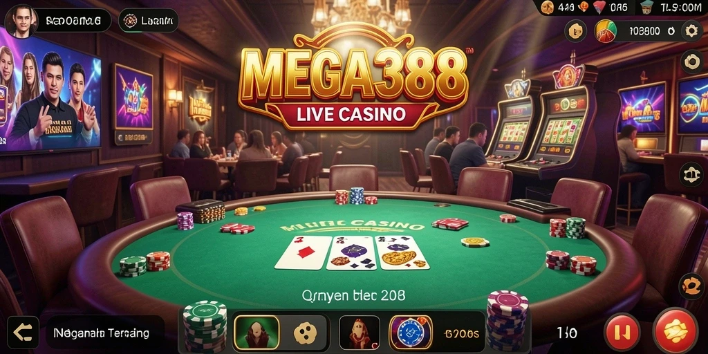 Tampilan gameplay Live Casino yang mendebarkan di MEGA388.