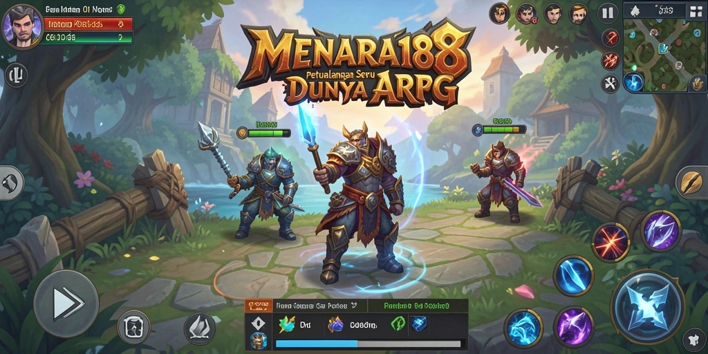 Gameplay MENARA188 yang menampilkan pertarungan epik dan dunia yang luas.
