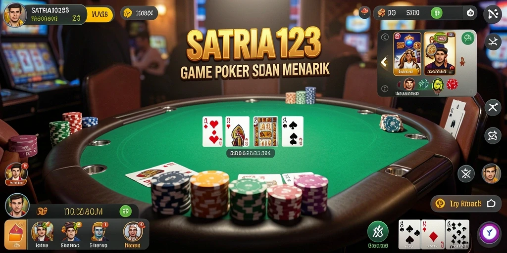 Tampilan gameplay Poker yang seru dan menarik di SATRIA123.