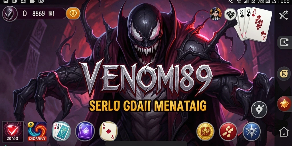 Screenshot utama VENOM889 menampilkan gameplay Domino yang seru dan interaktif.